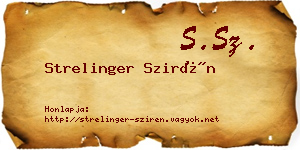 Strelinger Szirén névjegykártya